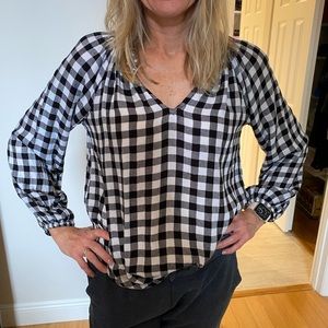 Black and White Checkered Blouse from Francesca’s